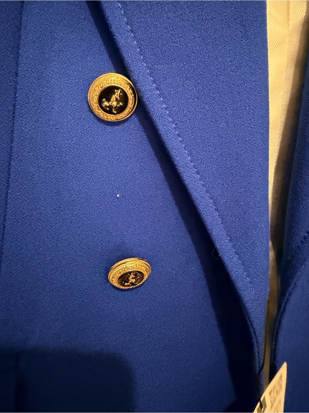 Zara Cobalt Blue Double-Breasted Blazer with Gold Buttons - Picture 6 of 10